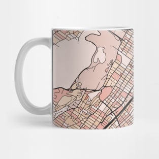 Montreal Map Pattern in Soft Pink Pastels Mug